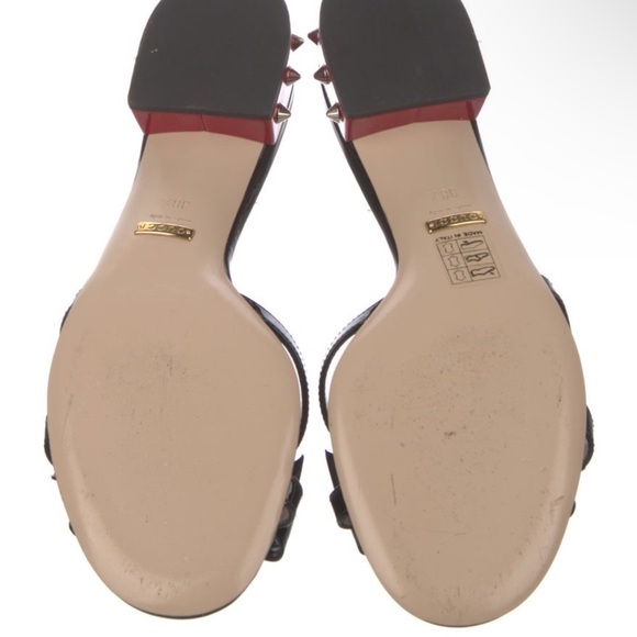 Gucci Sadie Spike Low Heel Slide Patent Leather Black 38.5 (8.5) - Picture 5 of 6